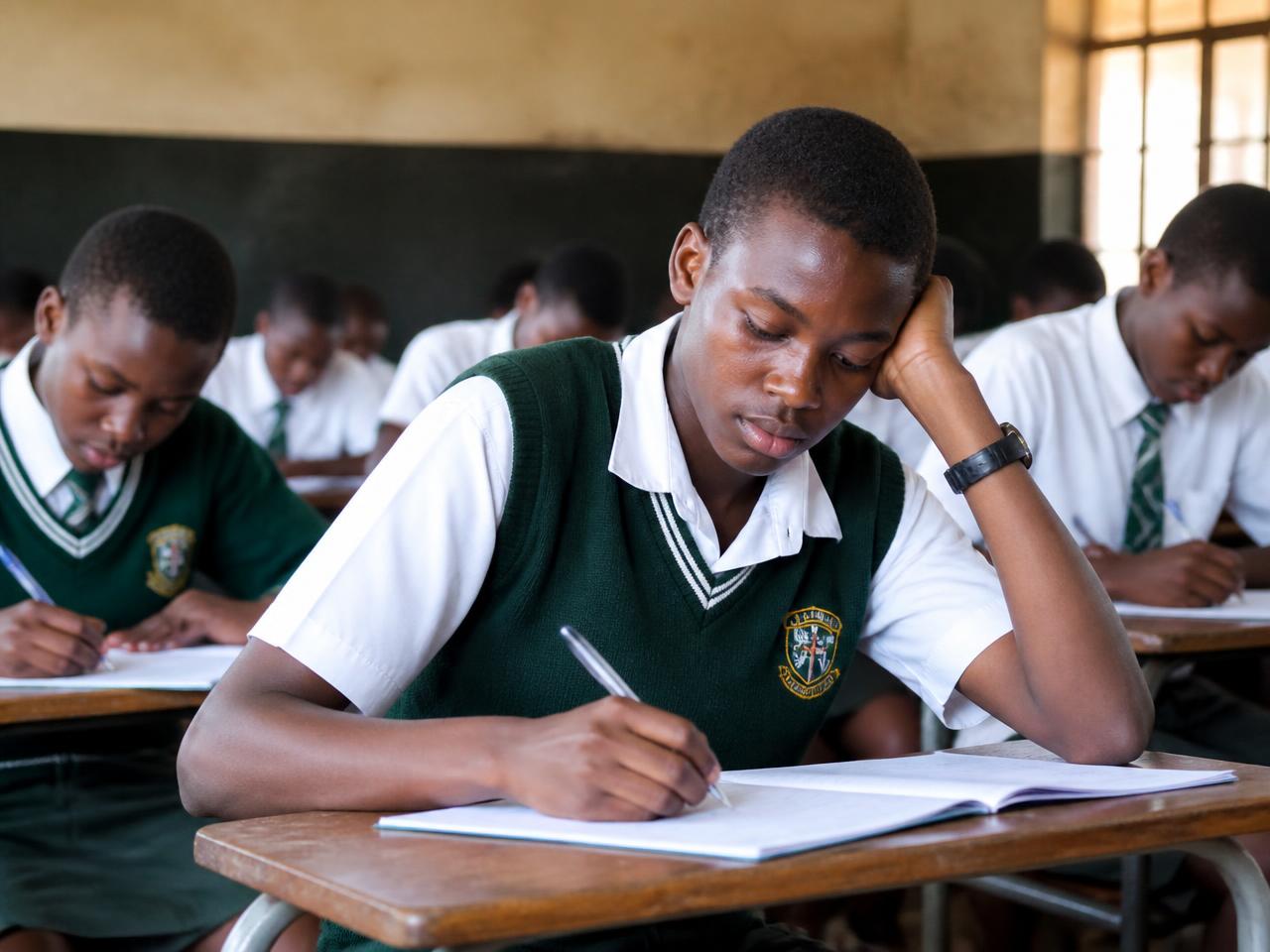 Students writing an academic olympiad paper